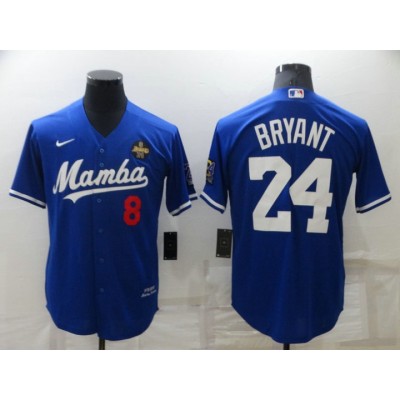 Maglia NBA Front 8 back 24 Bryant Mamba baseball Blu