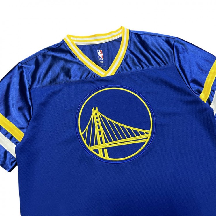 Maglia NBA Golden State Warriors Ricamato Big logo Manica Corta Blu size S-XL