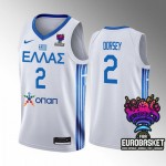 Greece Tyler Dorsey Bianco 2022 Fiba Eurobasket Maglia Uomo