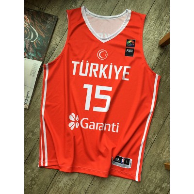 Hedo Turkoglu 15 Turkey Team Basketball Maglia Uomo