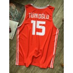 Hedo Turkoglu 15 Turkey Team Basketball Maglia Uomo