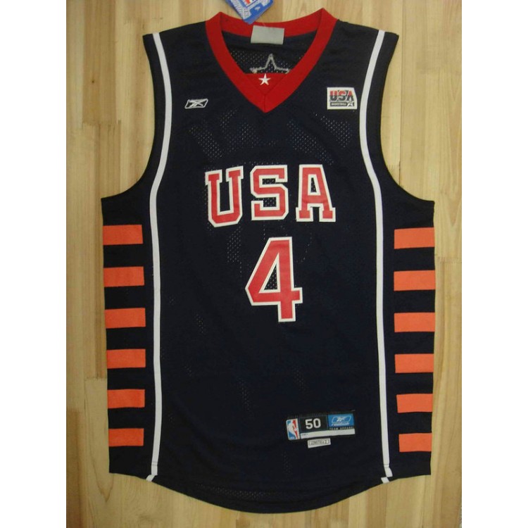 Maglia Iverson 4 USA Dream Basketball Team 2004 Blu