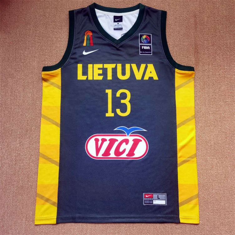 Maglia Jasikevicius 13 Team Lietuva 2024 Basketball Blu