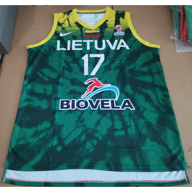 Jonas Valanciunas 17 Lithuania Lietuva Maglia Fiba World Cup 2023 Uomo