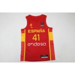 Juancho Hernangomez 41 Spain 2022 FIBA EuroBasket Final Away Rosso Maglia Uomo