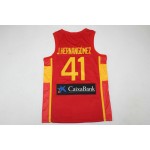 Juancho Hernangomez 41 Spain 2022 FIBA EuroBasket Final Away Rosso Maglia Uomo