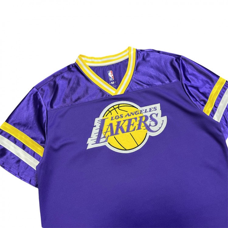 Maglia NBA Lakers Ricamato Big logo Manica Corta Viola size S-XL