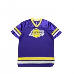 Maglia NBA Lakers Ricamato Big logo Manica Corta Viola size S-XL