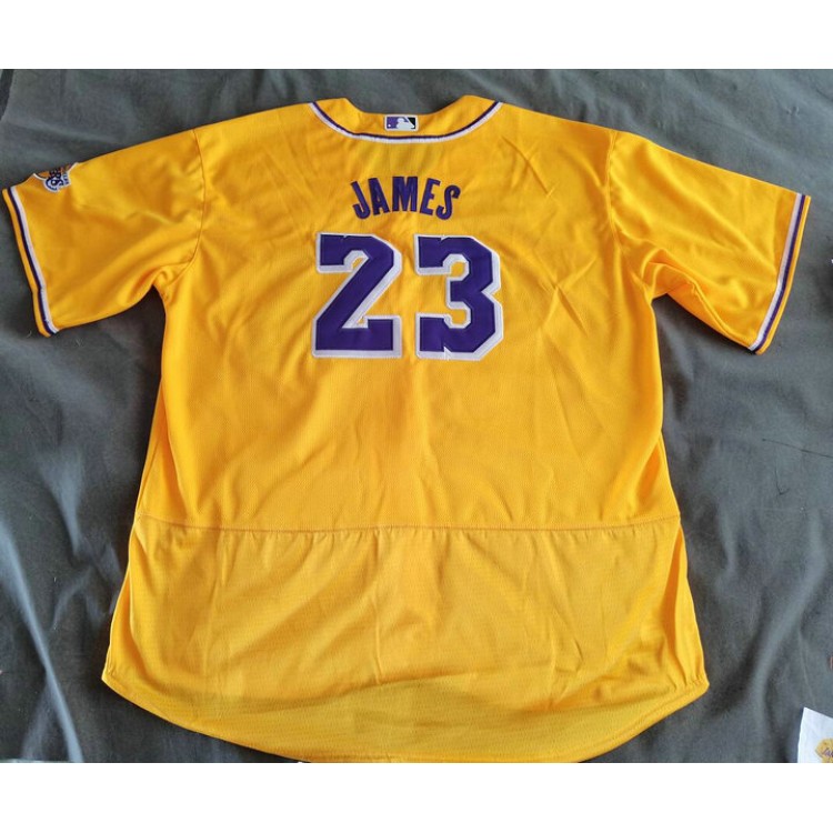 Maglia NBA LeBron James #23 Lakers Baseball 2020 NBA MLB Crossover Edition