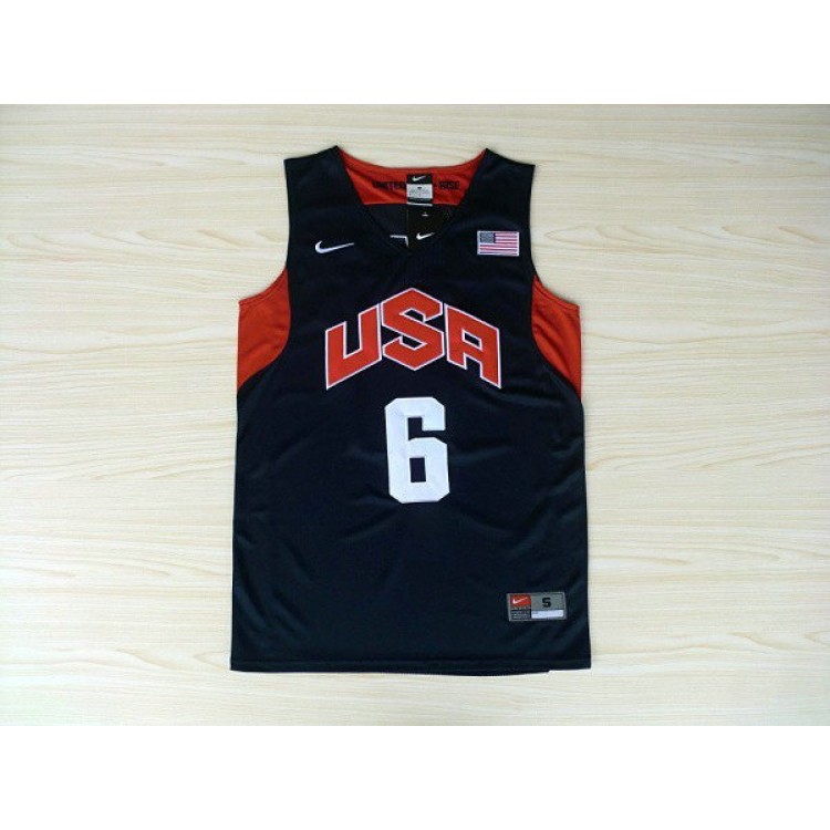 Maglia LeBron James 6 2012 Olympics Team USA Basketball Blu Nike