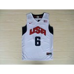 Maglia LeBron James 6 2012 Olympics Team USA Basketball Bianco Nike