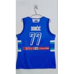 Luka Doncic 77 Slovenia 2019 FIBA Basketball World Cup Maglia Blu Uomo