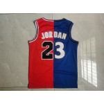 Maglia NBA 23 Jordan bulls Wizards split Rosso Blu