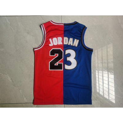 Maglia NBA 23 Jordan bulls Wizards split Rosso Blu