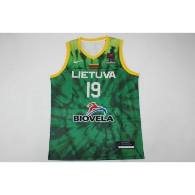 Maglia Men Lithuania FIBA Eurobasket 2022 Mindaugas Kuzminskas Verde