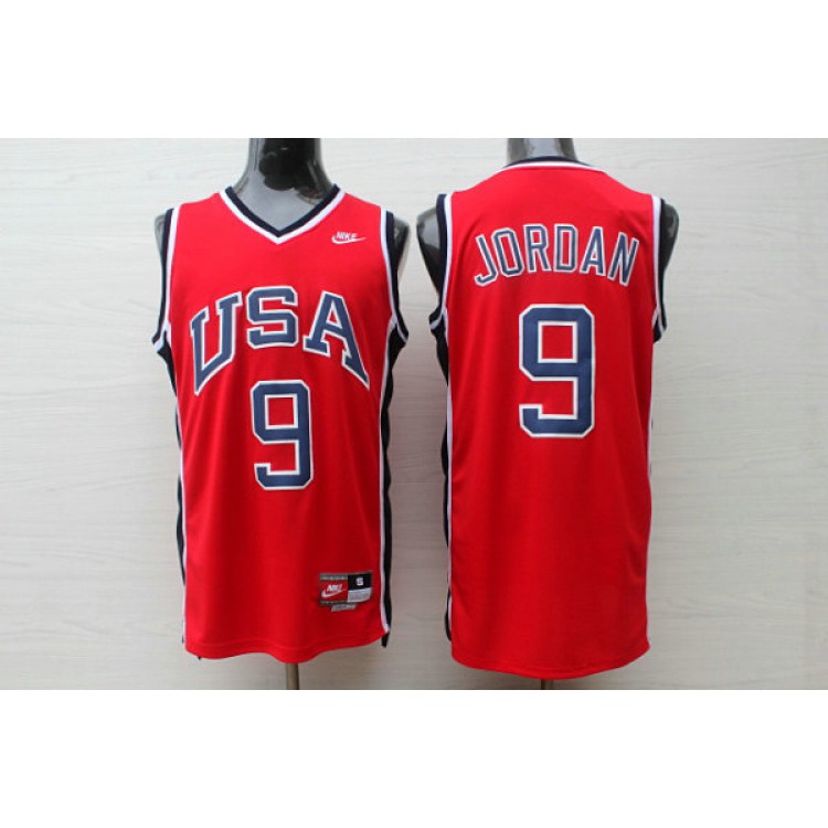 Maglia Michael Jordan 9 Team USA 1984 Rosso