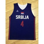 Milos Teodosic 4 Serbia Srbija National Basketball Maglia Blu Uomo