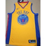 Maglia Monta Ellis 8 The Bay Golden State Warriors City Edition Giallo