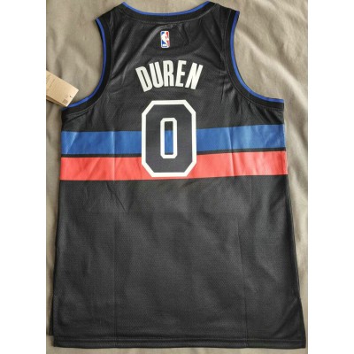 Maglia #0 Detroit Pistons Jalen Duren Nero 2022-23