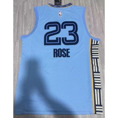 Maglia NBA 23 Rose Memphis Grizzlies statement light Blu Ricamato