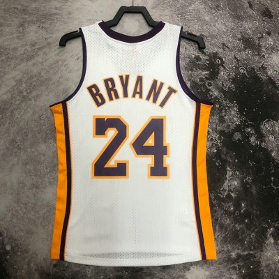 Maglia NBA 24 Kobe Bryant Lakers 2009-10 Mitchell & Ness Retro Bianco Stampato