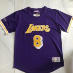 Maglia NBA 8 Kobe Bryant Lakers Autentico sleeve Viola