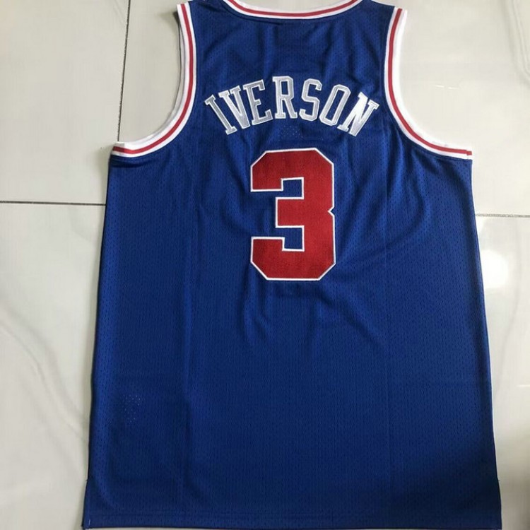 Pantaloncini NBA Allen Iverson 3 Philadelphia 76ers 1996-97 Swingman NBA Blu