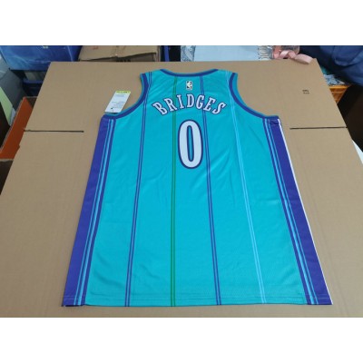 Maglia NBA Charlotte Hornets 0 Miles Bridges Teal 2024 Classic Edition Basketball