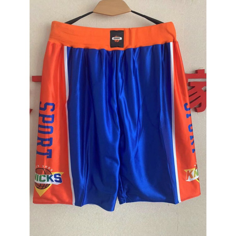 Pantaloncini NBA New York Knicks fashion Blu Arancione