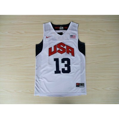 Maglia Nike 13 Paul 2012 Team USA Olympics Bianco