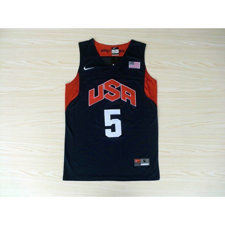 Maglia Nike 2012 Olympics Team USA 5 Kevin Durant Basketball Blu