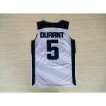 Maglia Nike 2012 Olympics Team USA 5 Kevin Durant Basketball Bianco