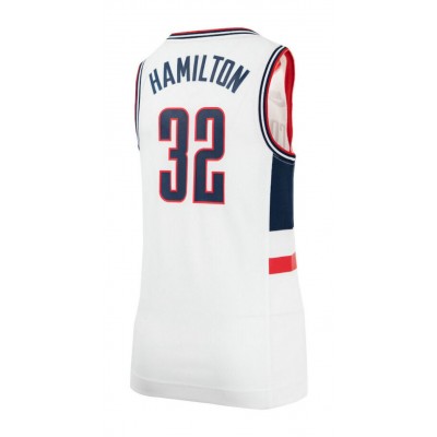 Nike 32 Hamilton UConn Huskies 2021-22 Alternate Maglia Bianco Uomo