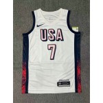 Maglia Nike Kevin Durant 7 Bianco USA Basketball 2024 Swingman Player Uomo