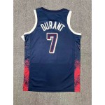 Maglia Nike Kevin Durant 7 Blu Navy USA Basketball 2024 Swingman Player Uomo