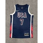 Maglia Nike Kevin Durant 7 Blu Navy USA Basketball 2024 Swingman Player Uomo