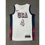 Maglia Nike Stephen Curry 4 Bianco USA Basketball 2024 Swingman Player Uomo