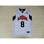 Maglia Nike Team 2012 USA Olympic Deron Williams 8 Basketball Team Bianco