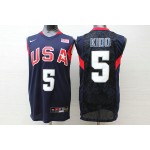 Maglia Nike Team USA 2008 Olympics Jason Kidd 5 Basketball Blu