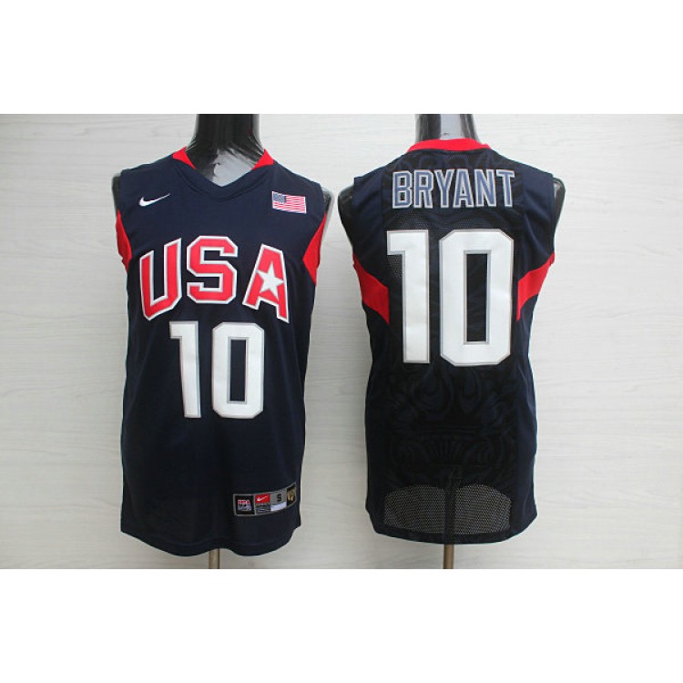 Maglia Nike Team USA 2008 Olympics Kobe Bryant 10 Basketball Blu