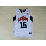 Maglia Nike Team USA Basketball 2012 London Olympics Carmelo Anthony 15 Bianco