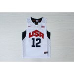 Maglia Nike Team USA Basketball 2012 London Olympics James Harden 12 Bianco