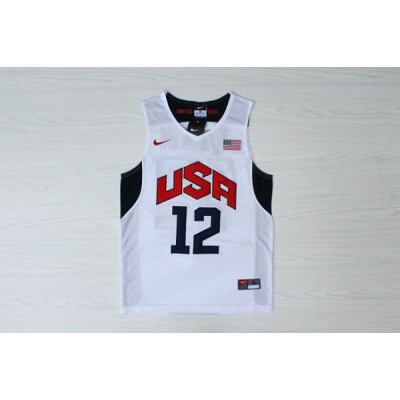 Maglia Nike Team USA Basketball 2012 London Olympics James Harden 12 Bianco