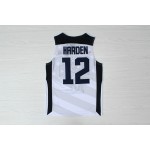 Maglia Nike Team USA Basketball 2012 London Olympics James Harden 12 Bianco