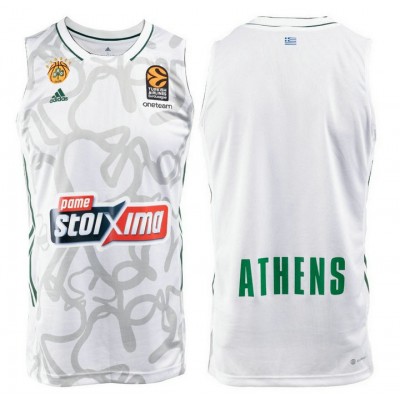 Panathinaikos 2022-23 Away Basketball Maglia Bianco Uomo