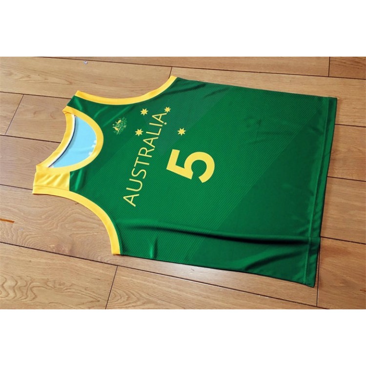 Patty Mills 5 Australian Basketball Maglia Printed Verde Uomo