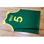 Patty Mills 5 Australian Basketball Maglia Printed Verde Uomo