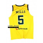 Patty Mills 5 Team Australia Basketball Maglia Giallo Uomo