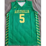 Patty Mills 5 Team Australia Basketball Maglia Verde Uomo