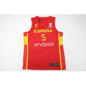 Rudy Fernandez 5 Spain 2022 FIBA EuroBasket Final Away Rosso Maglia Uomo